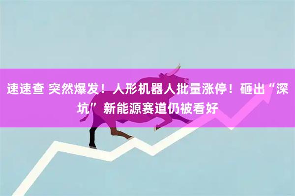 速速查 突然爆发！人形机器人批量涨停！砸出“深坑” 新能源赛道仍被看好